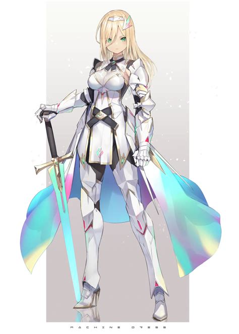 Safebooru 1girl Armor Armored Boots Armored Dress Belt Blonde Hair Boots Breasts Commentary