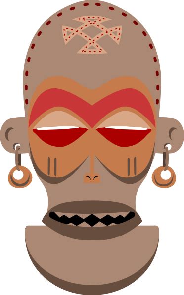 African Mask Chokwe Angola Zaire Clip Art At Vector Clip