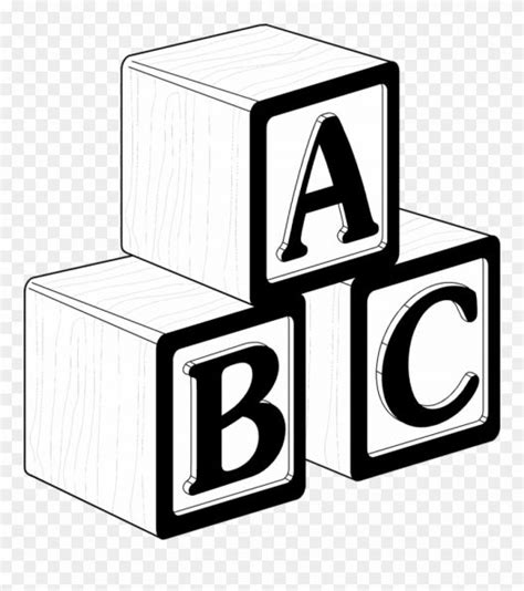 17 Abc Blocks Png Black And White Abc Blocks Block Lettering Clip