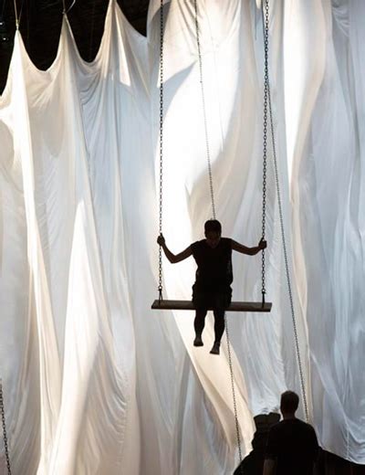Large Scale Interactive Curtain And Swing Installation By