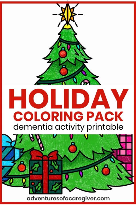 Ability to recognize colors, constant use of different colors as they color different pages will enable them to know and can comfortably tell which color is which. Holiday Coloring Pack | Dementia activities, Art therapy ...