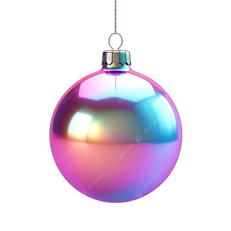 Colorful Christmas Bauble In Vibrant Gradient Holographic Colors On