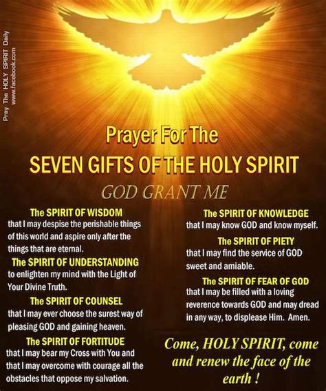 Prayer For The 7 Ts Of The Holy Spirit Live By Faith