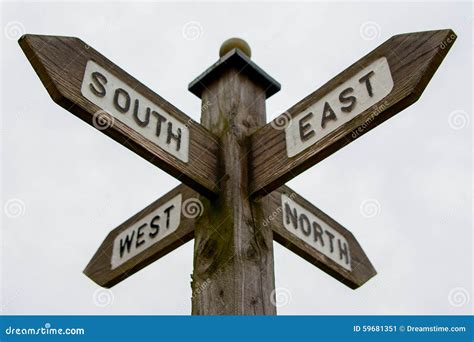 North South East West Signpost Stock Image Image Of Four Showing