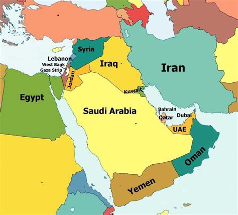 Mapa Político Del Oriente Medio Mapas Políticos Atlas Del Mundo