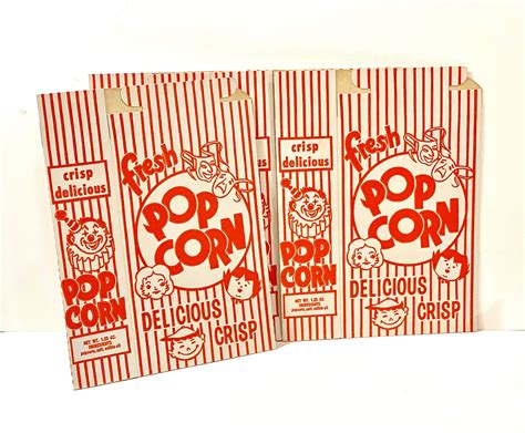 Vintage Popcorn Nos Original 1960s Five Popcorn Boxes Etsy Comedy