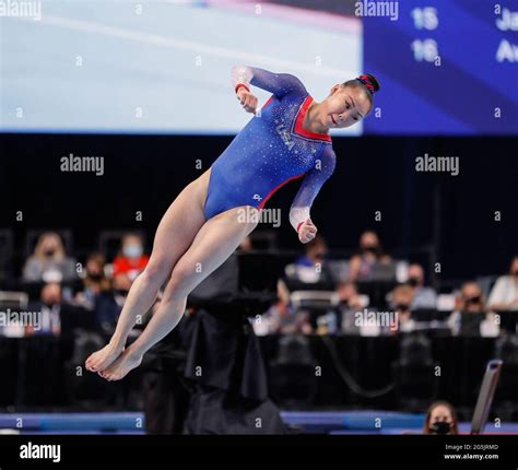 June 27 2021 Kara Eaker Twists In The Air During Her Floor Routine At Day 2 Of The 2021 Us