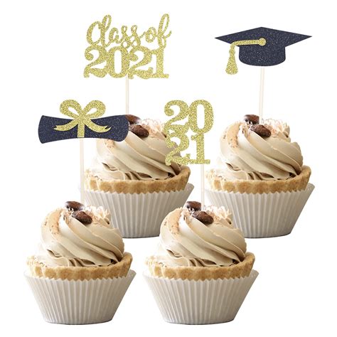 Buy 36 Pcs 2022 Graduation Theme Cupcake Toppers Glitter Class Of 2022