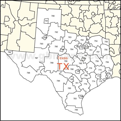 Map Of Texas Zip Codes
