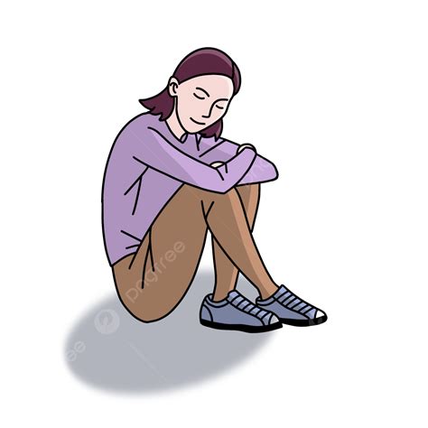 Her Png Picture A Girl Sitting On Her Knees Knee Holding Sitting Posture Girl Png Image For