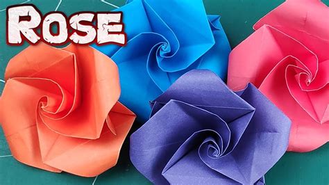 Origami Rose Paper Flowers How To Make Easy Rose Tutorial