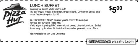 As america's first pizza chain, pizza hut has been making and delivering pizzas for more than 50 years. Pizza Hut Coupon Codes October 2013: Promo Codes, Deals ...