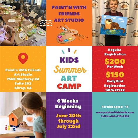 Week 4 Kids Summer Art Camp Paintn With Friends Art Studio And Gallery