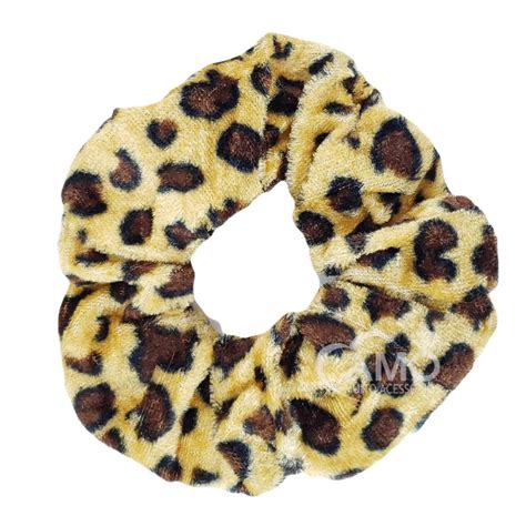 Scrunchie Xuxinha de veludo Print Onça 1 Amo Muito Acessorios