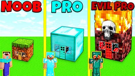 Minecraft Battle Noob Vs Pro Vs Evil Pro Block House Build Challenge