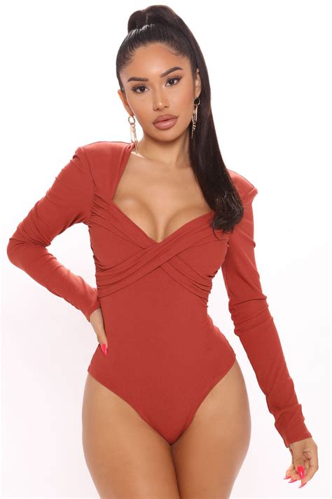 Twist The Truth Bodysuit Rust Fashion Nova Bodysuits Fashion Nova