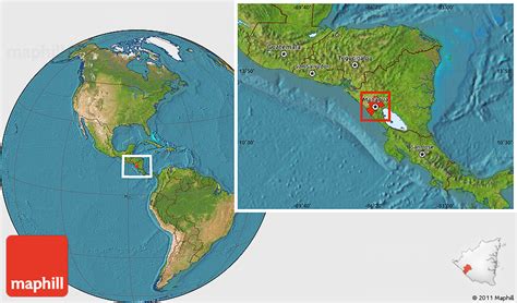 Satellite Location Map Of Managua