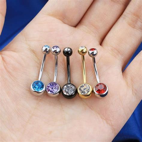 G Pcs Crystal Daily Belly Button Rings Pack Mm
