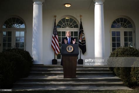 Us President Donald Trump Speaks On Border Security During A Rose