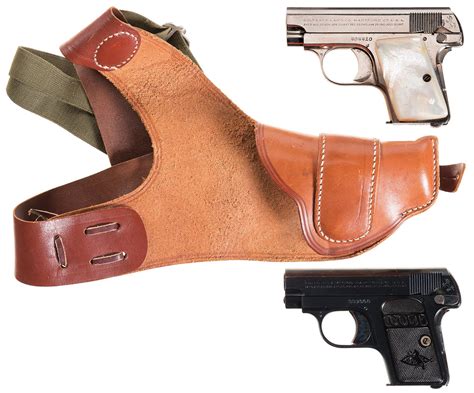 Two Colt Model 1908 Vest Pocket Hammerless Semi Automatic Pistol