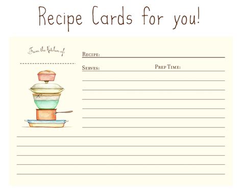 9 Best Blank Printable Recipe Cards