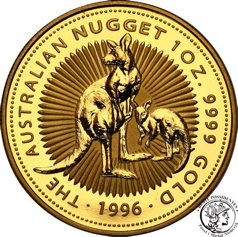 Australia Elżbieta Ii 100 Dolarów 1996 Kangur Uncja Złota 999 St 1