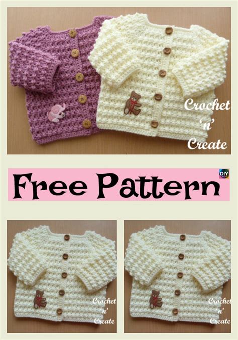 Cozy Crocheted Baby Cardigan Free Patterns Diy 4 Ever