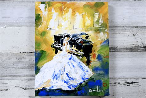 How To Paint Beautiful Girl Playing Piano Abstract Art