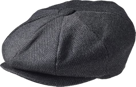Peaky Blinders 8 Piece Newsboy Style Flat Cap Tweed Wool Fabric
