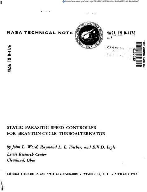 PDF Static Parasitic Speed Controller For Brayton Cycle Static