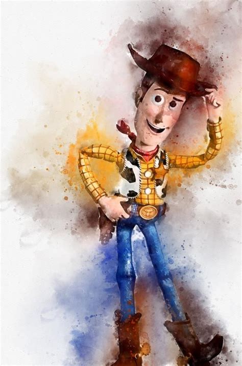 Woody Watercolor Print Woody Watercolour Poster Toy Story Watercolor