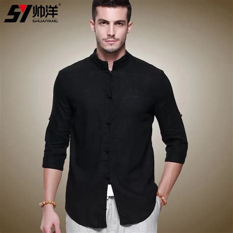 fashion men shirts casual chinese style tang suit shirts tops national trends tai chi kung fu