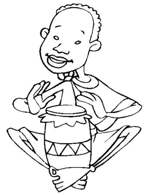 Desenho De Menino Negro Tocando Tambor Para Colorir Tudodesenhos