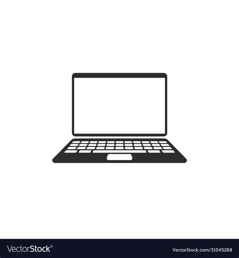 Laptop Notebook Icon Isolated Symbol Technology Vector Image