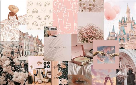 Download Nude Pink Collage Macbook Pro Aesthetic Wallpaper Wallpapers Com