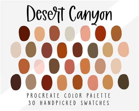 Desert Canyon Goodnotes Color Palette Color Swatches Canva Etsy Finland