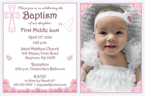 Baptism Printable Card Web Items Personalize It Personalized