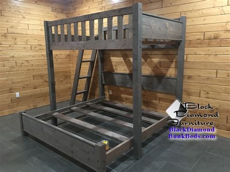 1 is a perspective view of a bunk bed with perpendicular bunks showing my new design; Promontory Custom Bunk Bed
