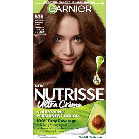 garnier nutrisse nourishing hair color creme 535 medium gold mahogany brown