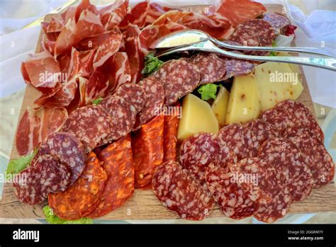 Italian Cured Meat And Cheeses Platter Stock Photo Alamy