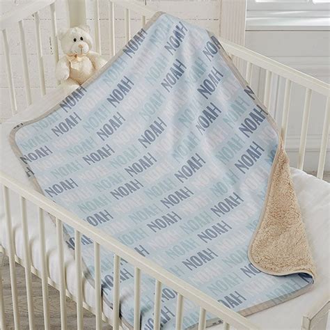 Baby Boy Name Personalized Sherpa Blanket