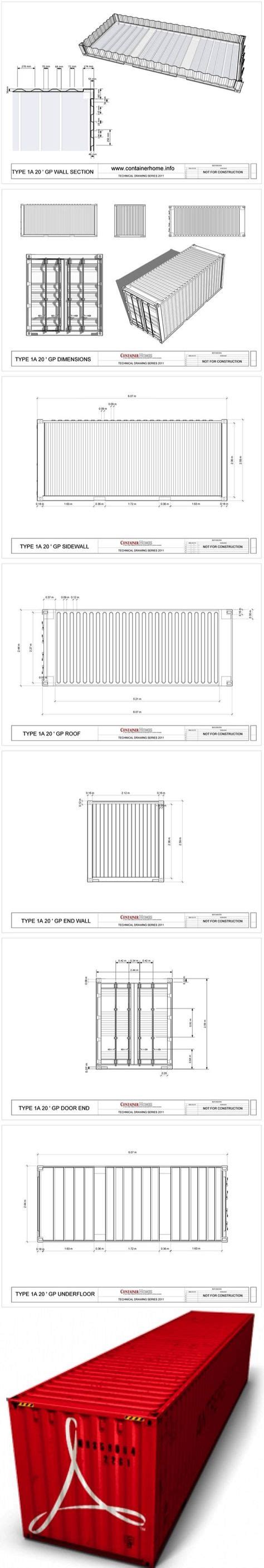 Free Shipping Container Technical Drawing Package With Images