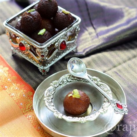 Gulab Jamun ~ Classic Indian Dessert Soft Spongy And Juicy Doughnuts Dunked In Cardamom