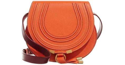 Chloé Marcie Nano Saddle Bag in Orange Lyst