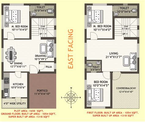 Ideas For 30x40 House Plans East Facing Ground Floor Duplex House