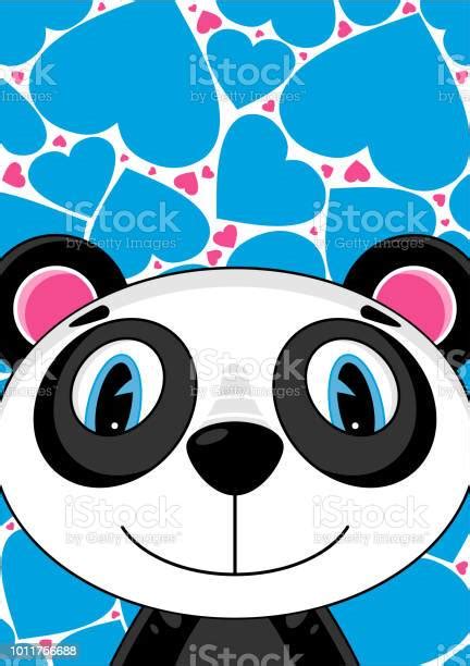 Cute Cartoon Valentine Panda Bear Stock Illustration Download Image