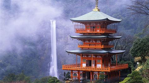 Hd Wallpaper Nachi Falls Unesco World Heritage Japan Temple