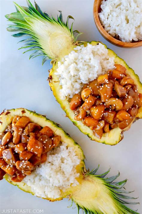 Bring the mixture to a boil and cook until the mixture has reduced to about 1 cup and is the consistency of thick syrup. Sticky Pineapple Chicken | Just a Taste