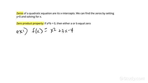 How To Find The Zeros Of A Quadratic Function Given Its Equation