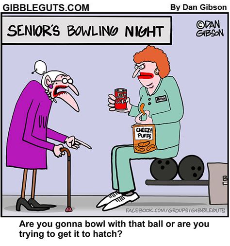 Old People Bowling Cartoon